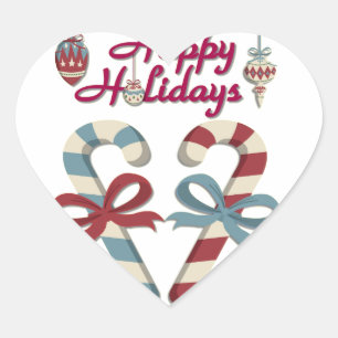 Sticker Cœur Joyeuses vacances Sucre de canne coeur