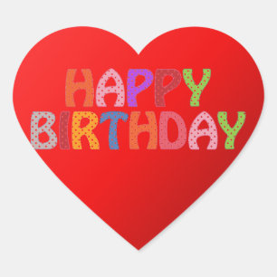 Sticker Cœur Joyeux anniversaire