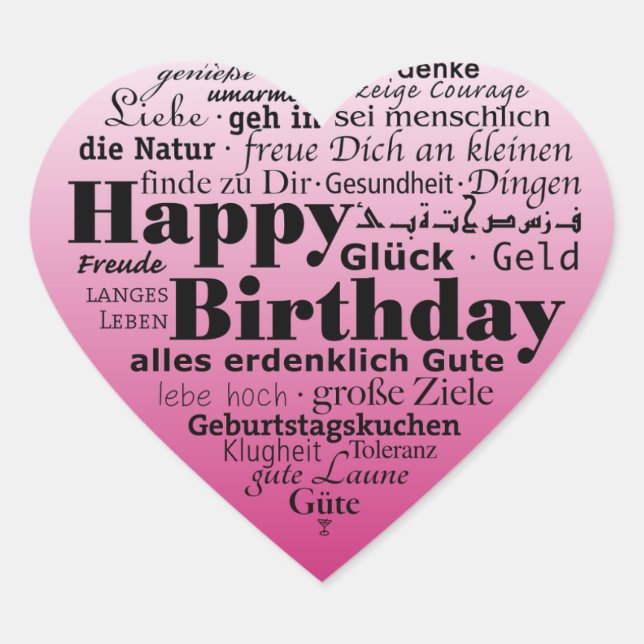 Sticker Cœur Joyeux anniversaire (Devant)