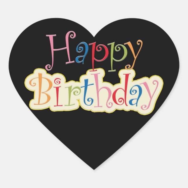 Sticker Cœur Joyeux anniversaire (Devant)