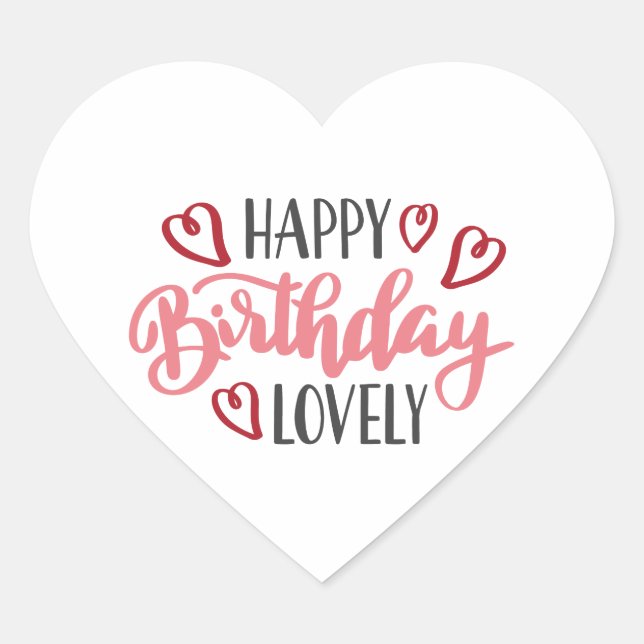 Sticker Cœur joyeux anniversaire (Devant)