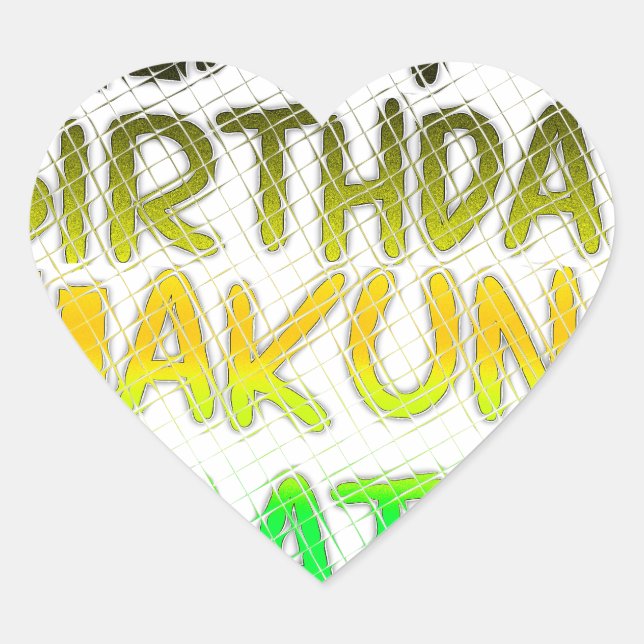 Sticker Cœur Joyeux anniversaire Hakuna Matata eco Inspirationa (Devant)