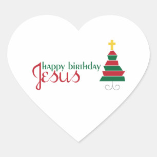 Sticker Cœur Joyeux anniversaire Jésus
