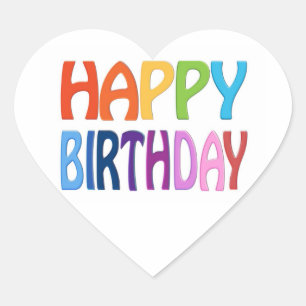 Sticker Cœur Joyeux Anniversaire - Joyeux Salutation colorée