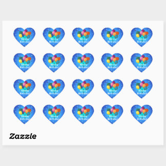 Sticker Cœur Joyeux anniversaire...l'heure de la fête !