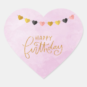 Sticker Cœur Joyeux anniversaire pour elle