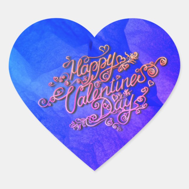 Sticker Cœur Joyeux coeur bleu de la Saint-Valentin (Devant)