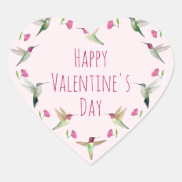 Sticker Cœur Joyeux colibris de Valentine Anna