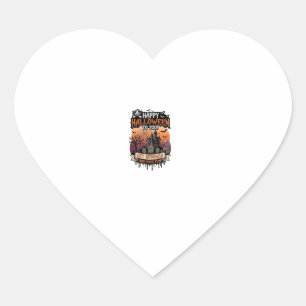 Sticker Cœur Joyeux Halloween Vous Maison Hantée Squelette Chau