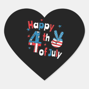 Sticker Cœur Joyeux Jour de l'Indépendance 4 juillet