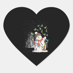 Sticker Cœur Joyeux Noël au colibri Snowman