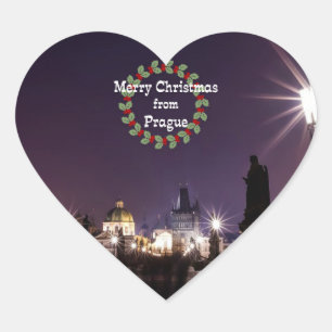 Sticker Cœur Joyeux Noël de Prague