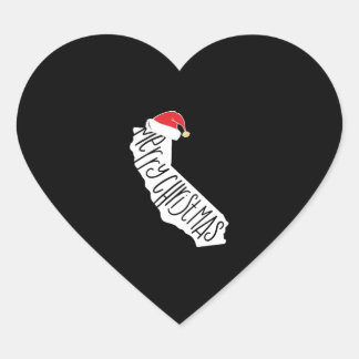 Sticker Cœur Joyeux Noël en Californie
