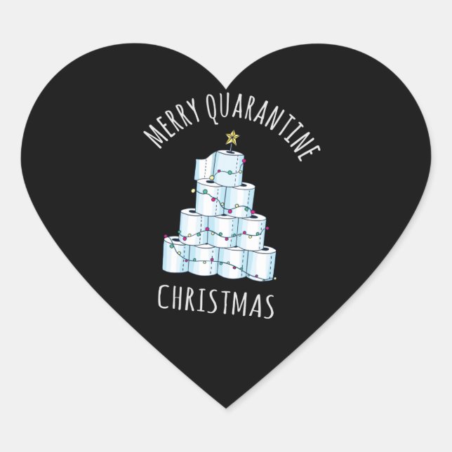 Sticker Cœur Joyeux Quarantaine Arbre de Noël Papier toilette (Devant)