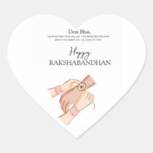 Sticker Cœur joyeux rakhi, rakshabandhan, fête indienne,
