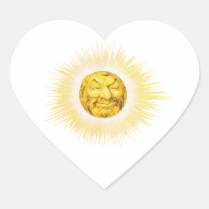 Sticker Cœur Joyeux soleil visage
