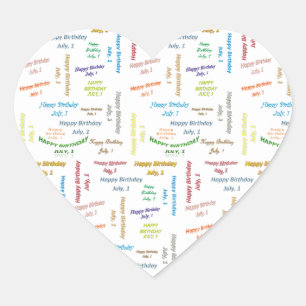 Sticker Cœur Juillet, 12 Anniversaire