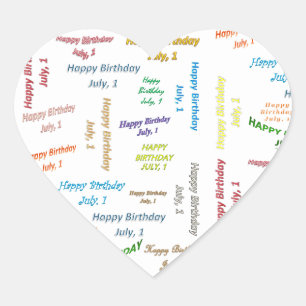 Sticker Cœur Juillet 1 Anniversaire