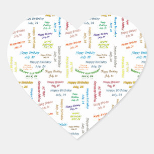 Sticker Cœur Juillet, 24 Anniversaire