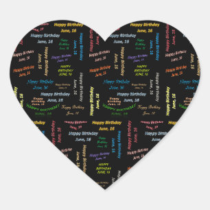 Sticker Cœur Juin, 16 Anniversaire