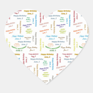 Sticker Cœur Juin 2 Anniversaire