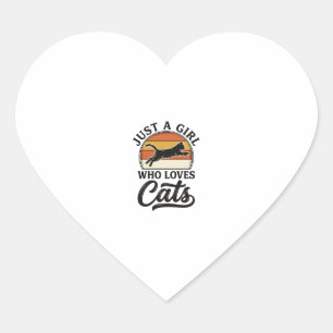 Sticker Cœur Juste une fille qui aime les chats Design de chat 