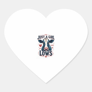 Sticker Cœur Juste Une Fille Qui Aime Les Vaches Vintage Neon A