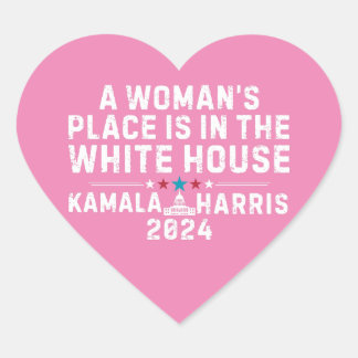 Sticker Cœur Kamala Harris 2024 - La place d'une femme est en b