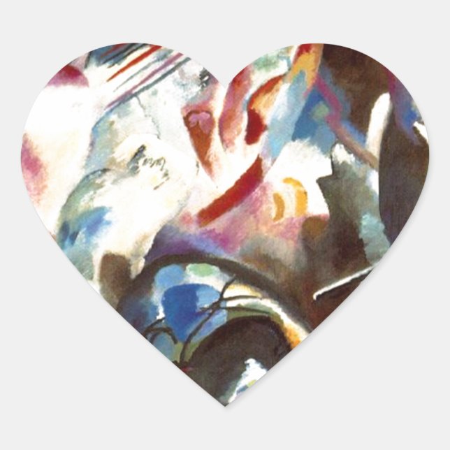 Sticker Cœur Kandinsky Composition Abstraite VI (Devant)