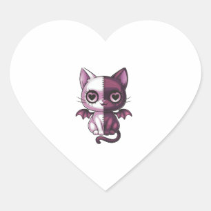 Sticker Cœur Kawaii Pastel Goth Déplaisant Cute Witchy Zombie P