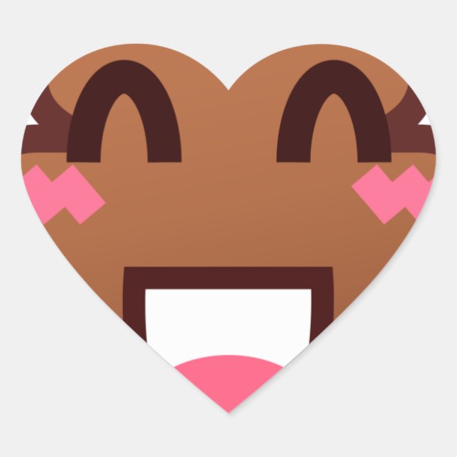 Sticker Cœur kawaii poop emojis (Devant)