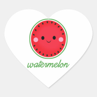 Sticker Cœur Kawaii Watermelon