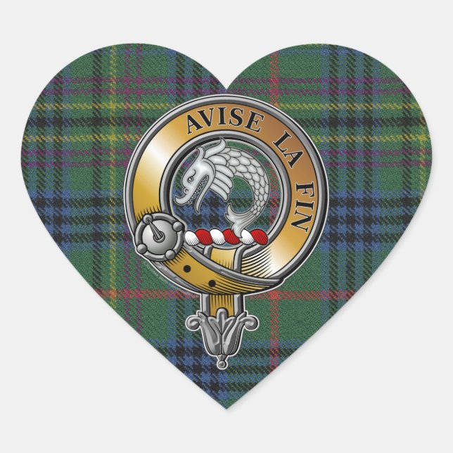 Sticker Cœur Kennedy Tartan & Badge (Devant)