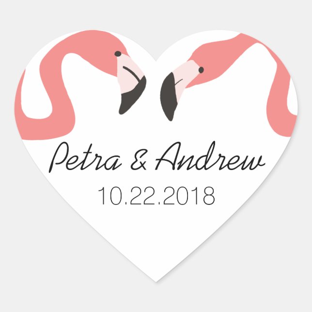 Sticker Cœur Key West Moderne Mariage Whimsy (Devant)