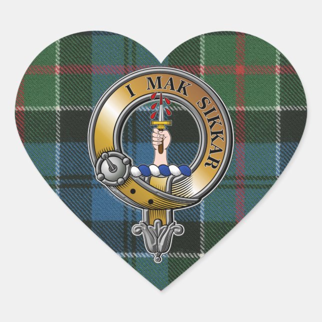Sticker Cœur Kirkpatrick Tartan & Badge (Devant)