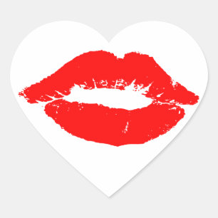 Sticker Cœur Kiss Lips Red Lipstick Losion Passion Valentine