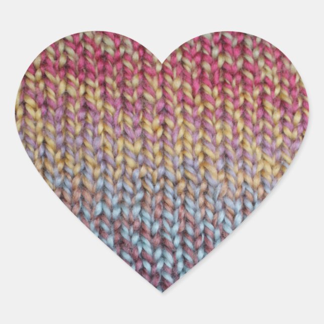 Sticker Cœur Knit coloré (Devant)