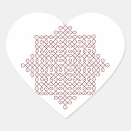 Sticker Cœur Kolam Art#1