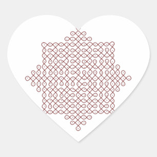 Sticker Cœur Kolam Art#1
