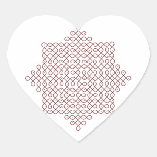 Sticker Cœur Kolam Art#1