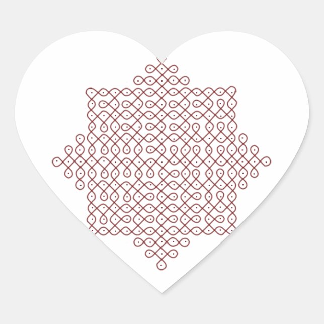 Sticker Cœur Kolam Art#1 (Devant)
