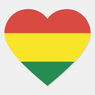 Sticker Cœur La Bolivie/drapeau (civil) bolivien de coeur