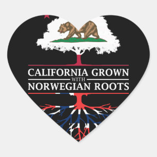 Sticker Cœur La Californie développée avec les racines