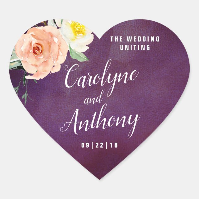 Sticker Cœur La Collection Mariage Romance In Bloom (Devant)
