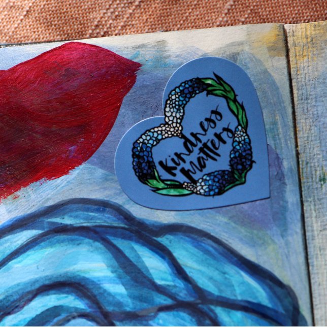 Sticker Cœur La gentillesse compte texas bluebonnets (Créateur téléchargé)