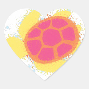 Sticker Cœur La jolie tortue de mer