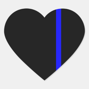 Sticker Cœur La Ligne bleue symbolisée par Thin Line