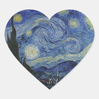 Sticker Cœur La Nuit étoilée de Van Gogh