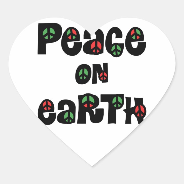 Sticker Cœur La Paix sur Terre Noël (Devant)