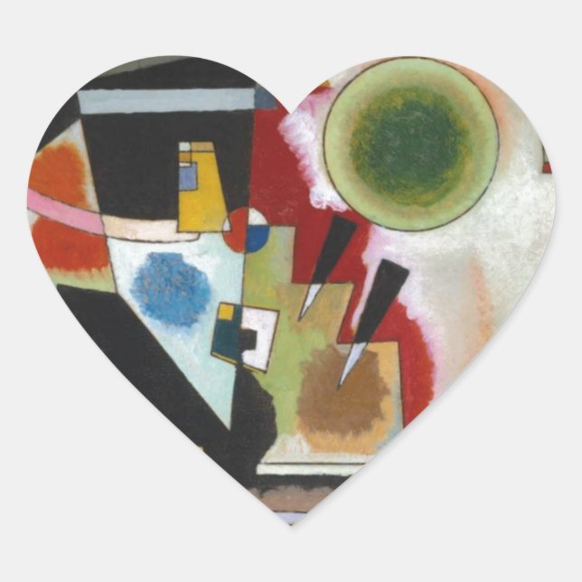 Sticker Cœur La peinture Abstraite de Kandinsky (Devant)